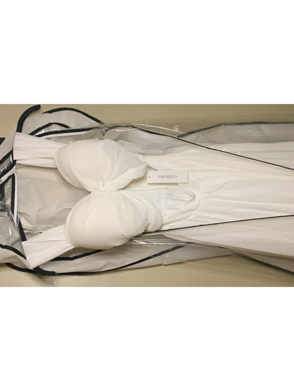 FAERIESTY White Sleeveless Sweetheart Chiffon A-Line Maternity Dress Size L